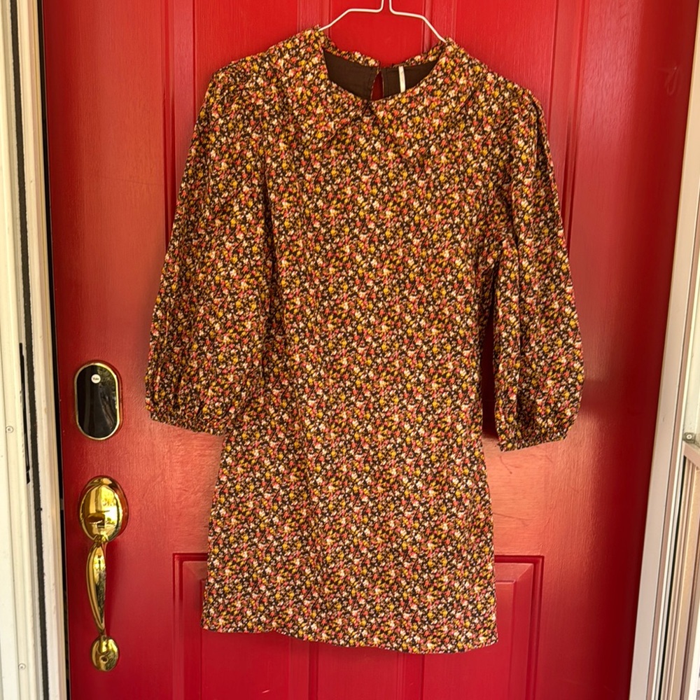 Free People Floral Long Sleeve Dress